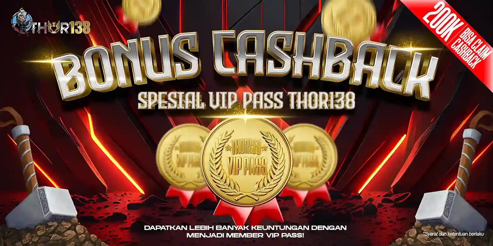 BONUS CASHBACK VIPPASS THOR138